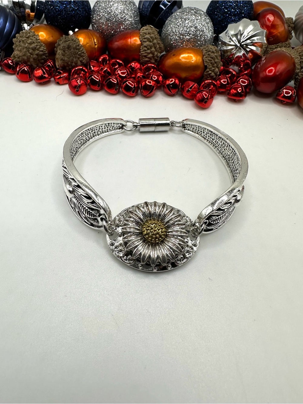 Sunflower Snap Jewelry Bangle Bracelet 18mm Ginger Snap! Size: Large Wrist NWT - Picture 16 of 17